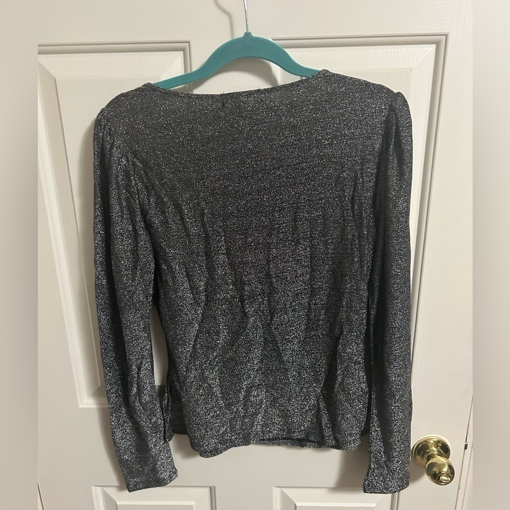 Revolve n:Philanthropy Delia Black Silver Metallic Top NEW Women’s XL - Picture 3 of 4